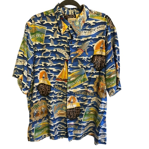 Vintage Reyn Spooner Margaritaville Rayon Made In Hawaiian Shirt XL Tropical - Picture 2 of 16